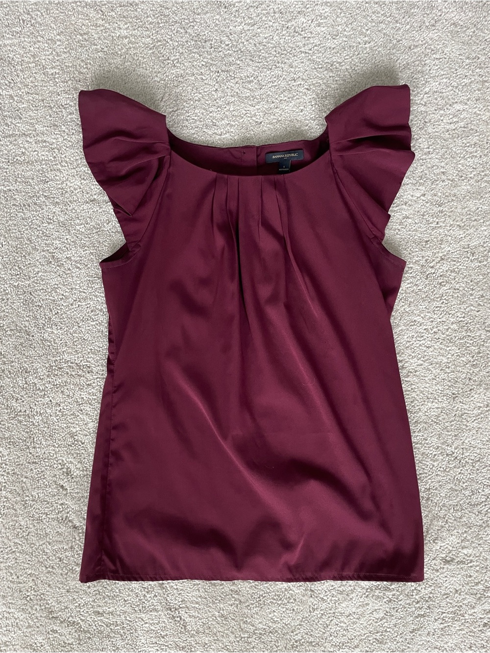 Banana Republic Flutter Sleeve Burgundy Blouse